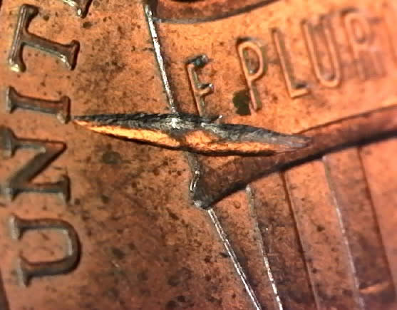 2015-P-Lincoln-Shield-Cent-Struck-Through-Huge-Rim-Burr-Found-In-1-St-Roll!